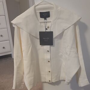 Aleeza Paris Cream Button-Up Shirt